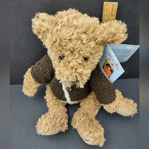 17" Charity Bear by President's Choice wearing a handsome brown cardigan - Picture 3 of 10